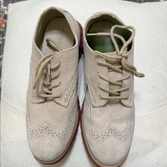 Cole Haan boys Tan Suede Lace-Up Dress Shoes (US Boys 5) - Picture 2 of 7